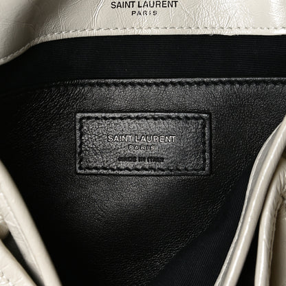 Saint Laurent Crinkled Calfskin Matelasse Monogram Baby Niki Chain Satchel Light Natural 5 of 16