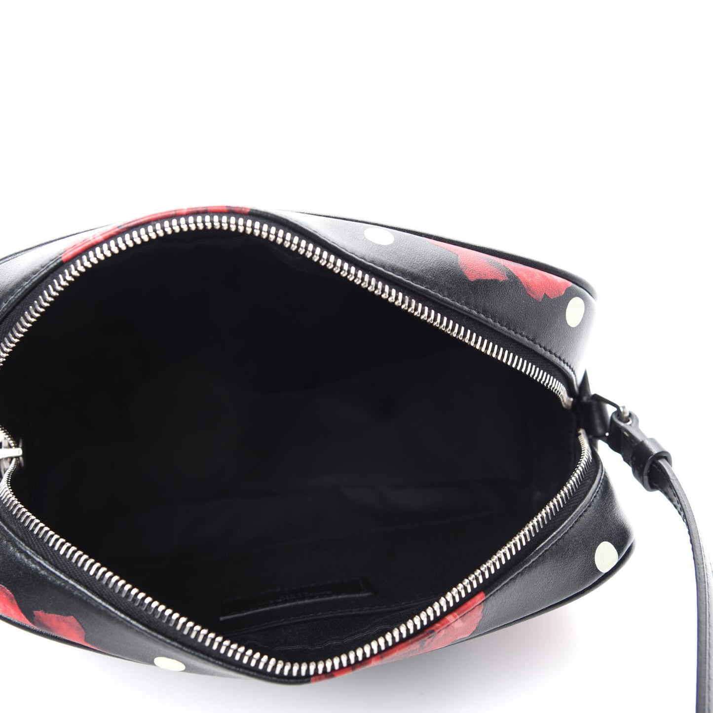 Calfskin Rose Print Monogram Lou Camera Bag Black
