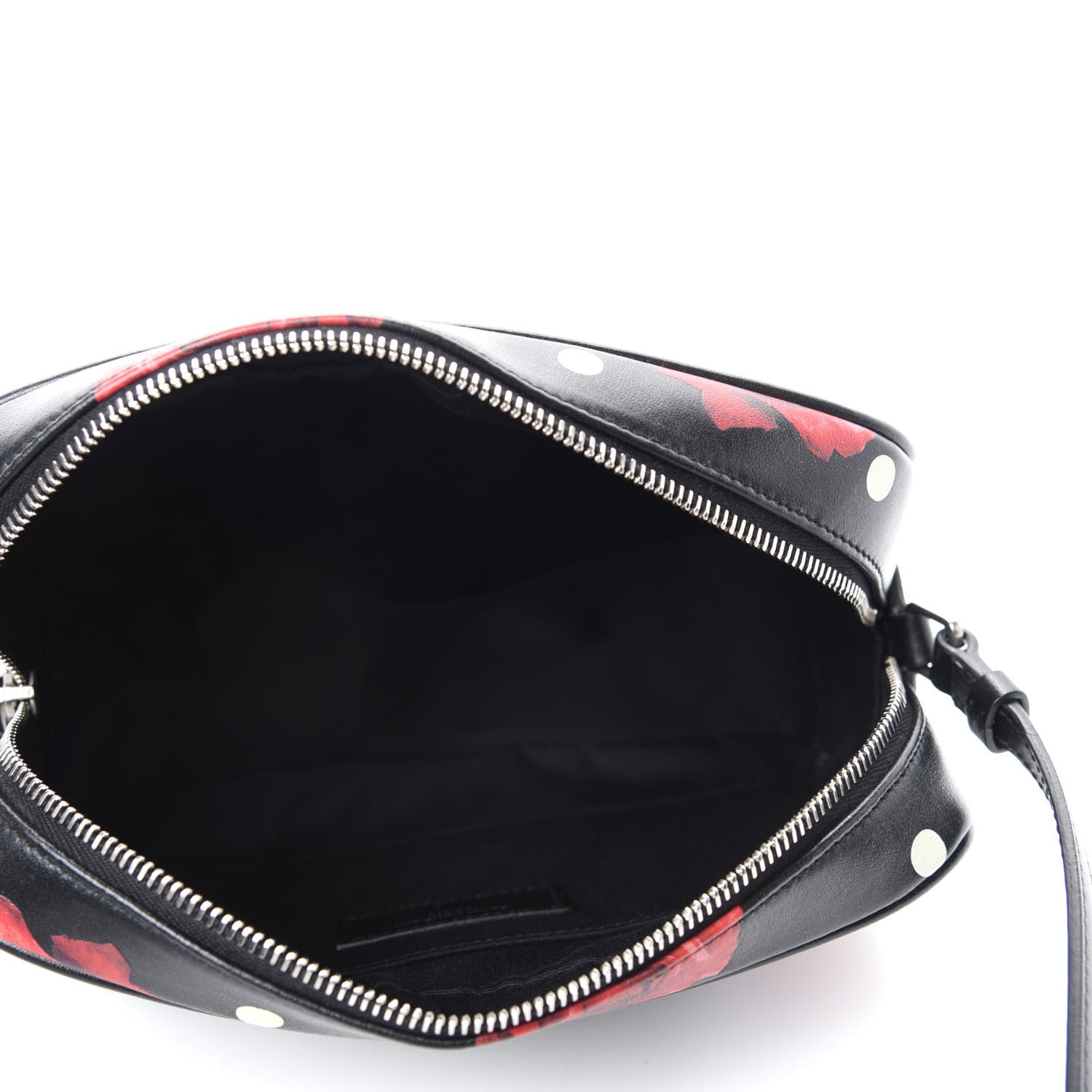 Saint Laurent Calfskin Rose Print Monogram Lou Camera Bag Black 5 of 10