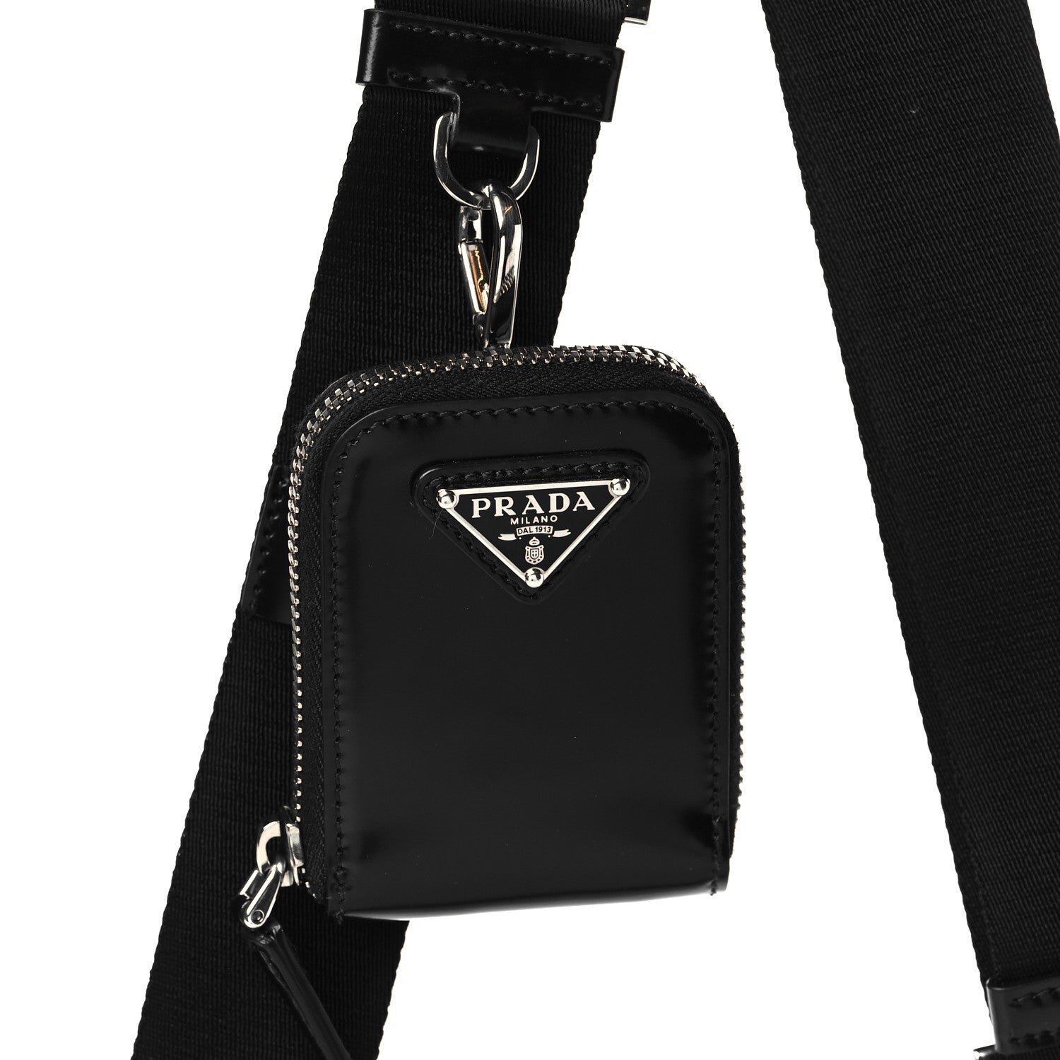 Prada Spazzolato Pocket Pouch Shoulder Bag Black 8 of 10