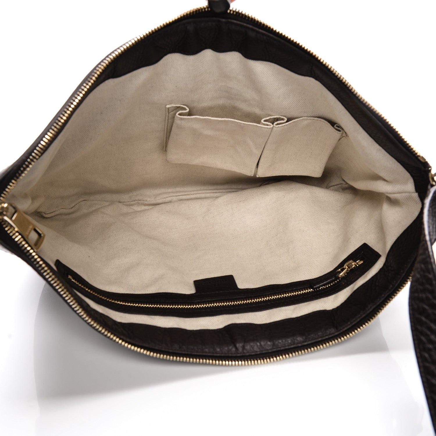 Gucci Pebbled Calfskin Vintage Web Medium Half Moon Hobo Dark Brown 5 of 9