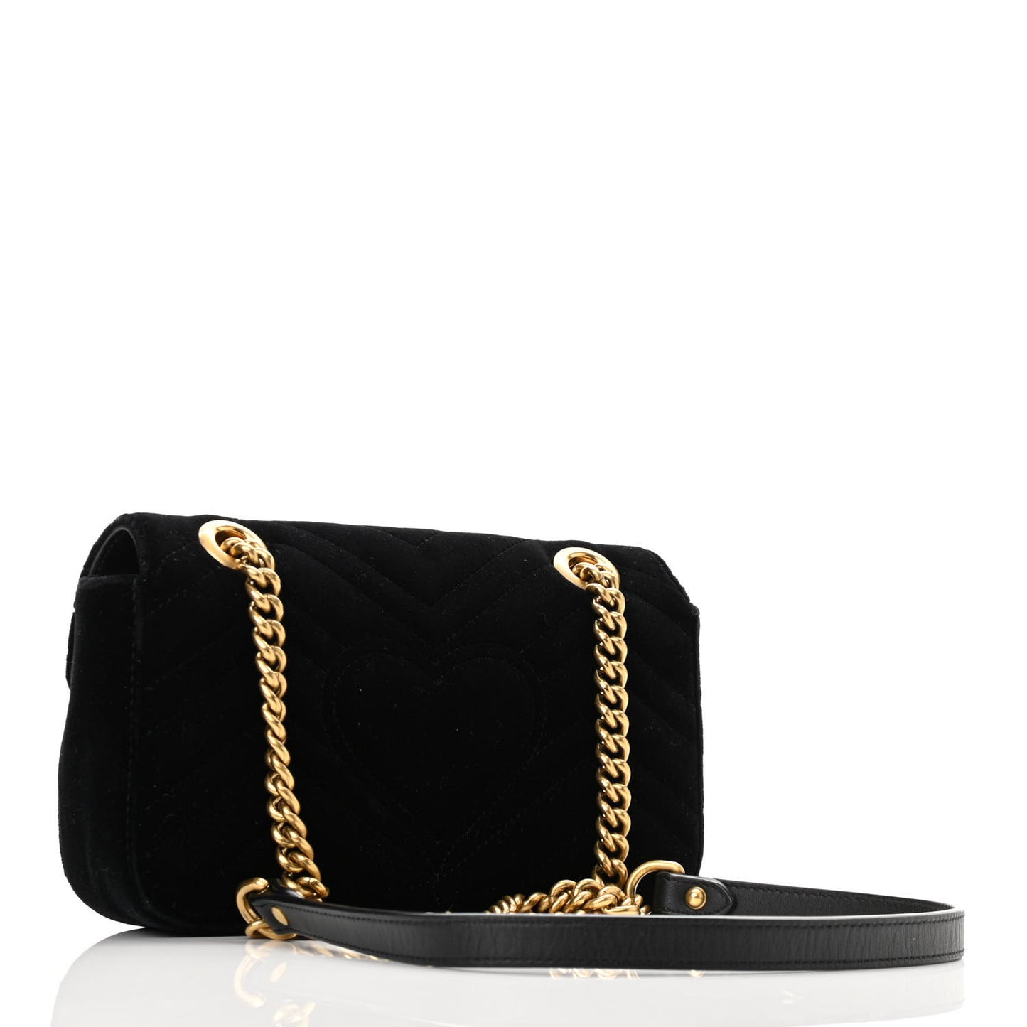 Velvet Matelasse Mini GG Marmont Shoulder Bag Black