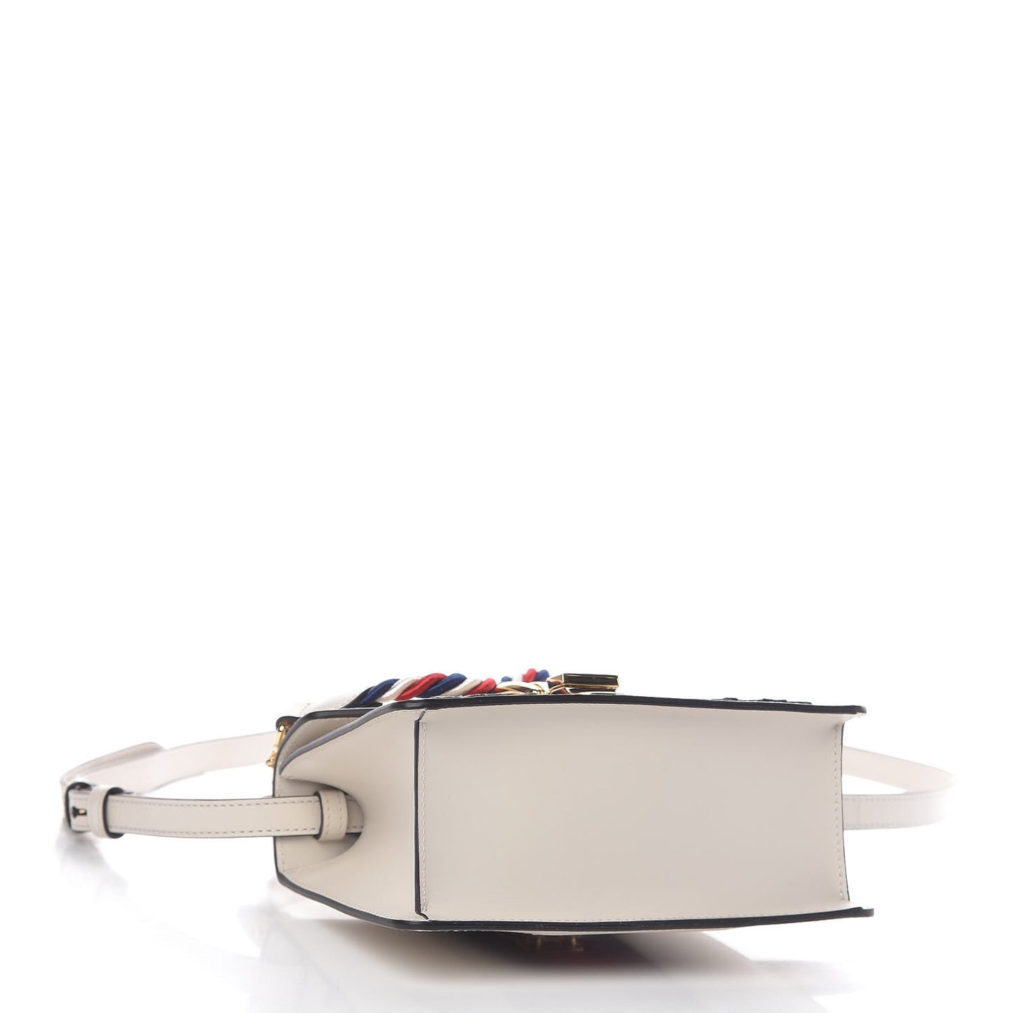 Calfskin Embroidered Mini Sylvie Top Handle Bag White