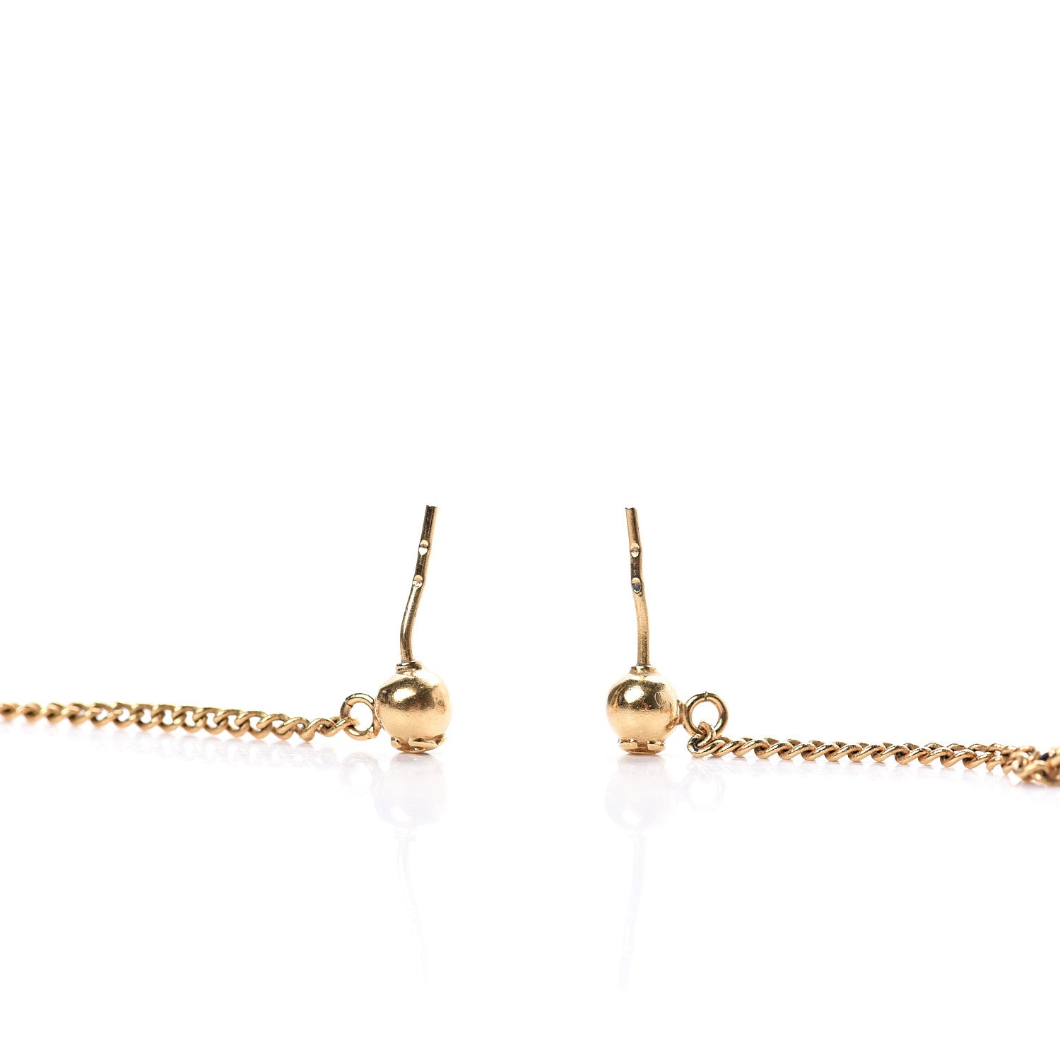 Chanel CC Drop Earrings Matte Gold 4 of 5