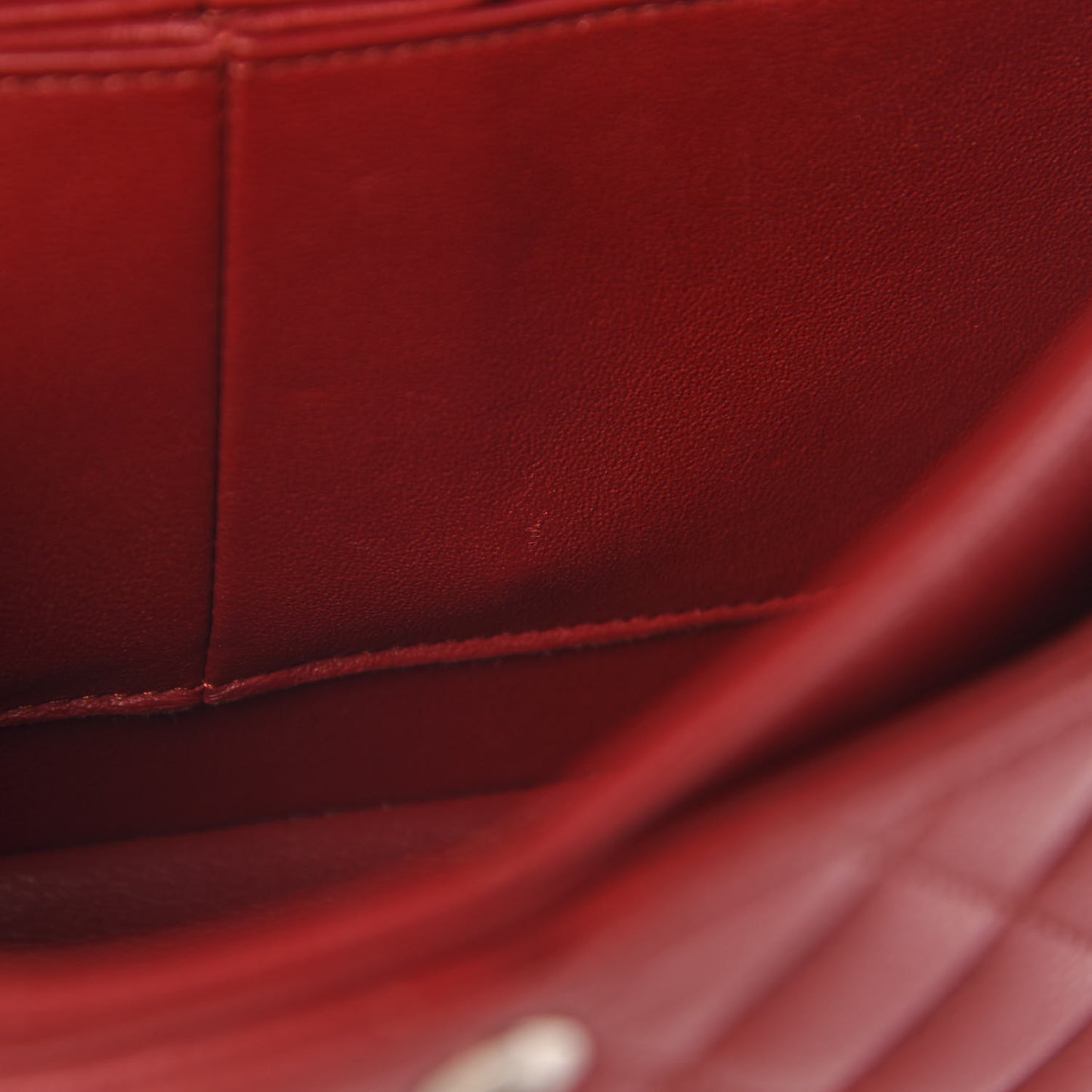 Caviar Quilted Medium Double Flap Red