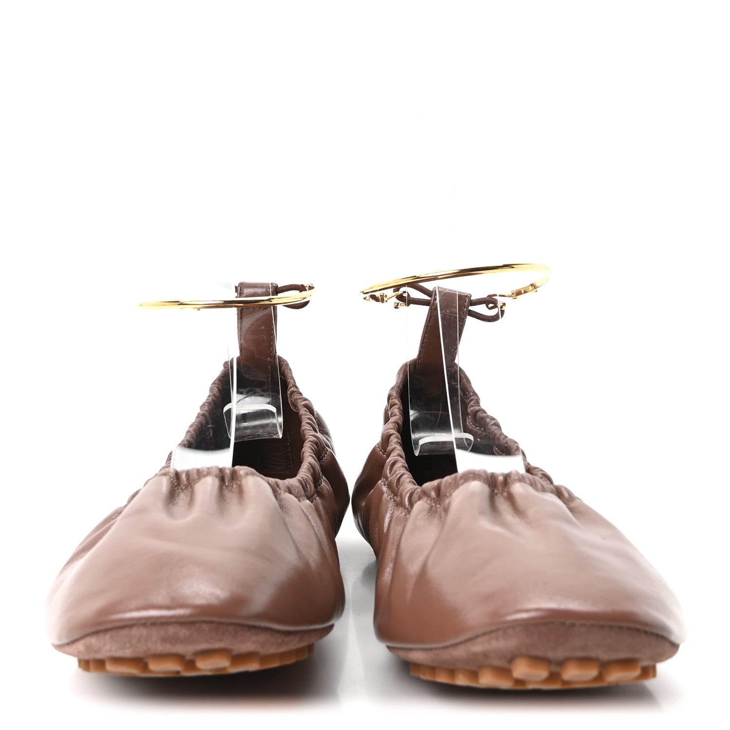 Fendi Vitello Filo Ballerina Flats 35 Brown 3 of 9