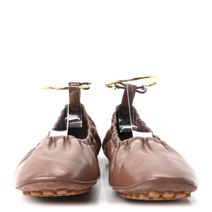 Fendi Vitello Filo Ballerina Flats 35 Brown 3 of 9