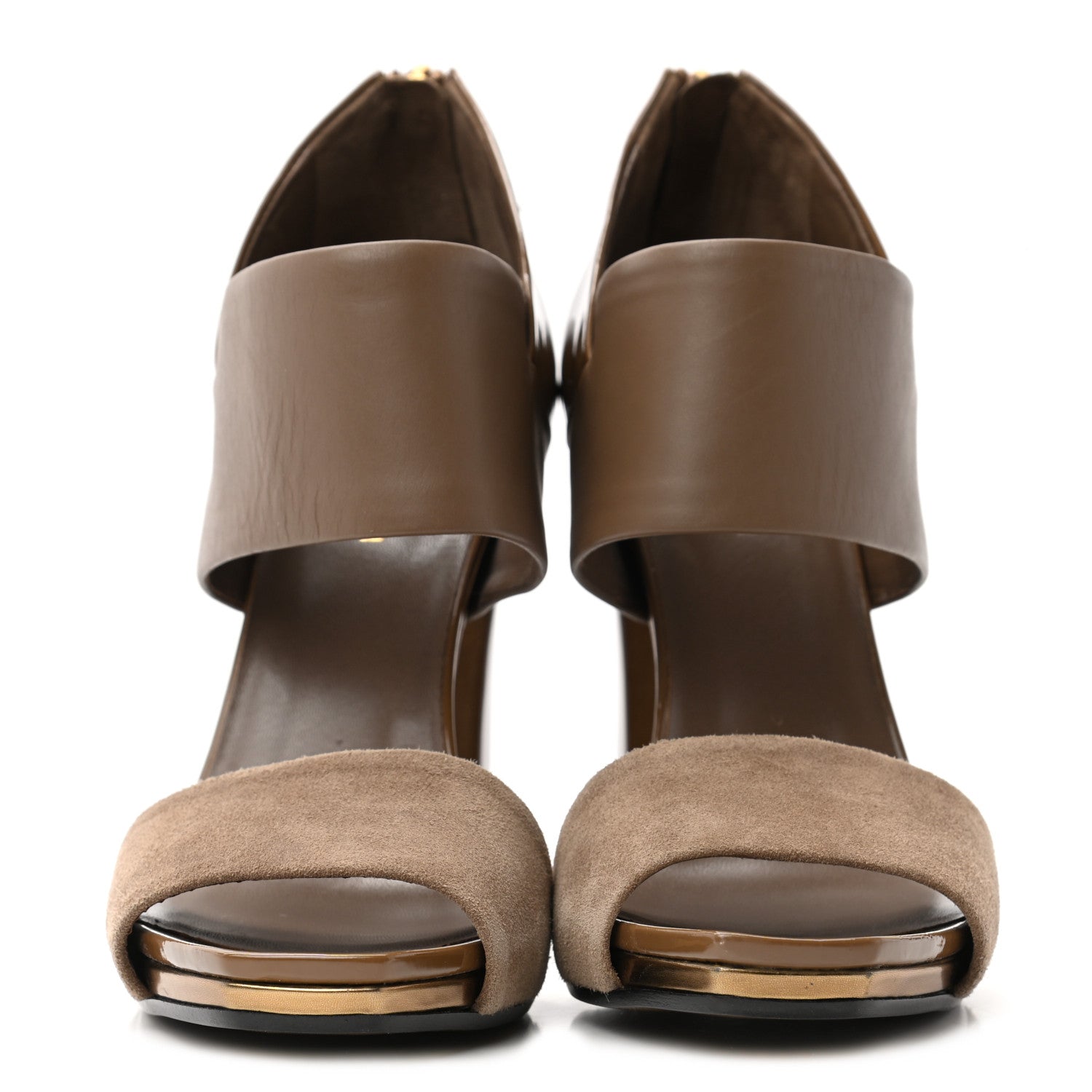 Gucci Patent Kid Scamosciato Babylon Ankle Strap Sandal Pumps 36 Marron Glace 2 of 8