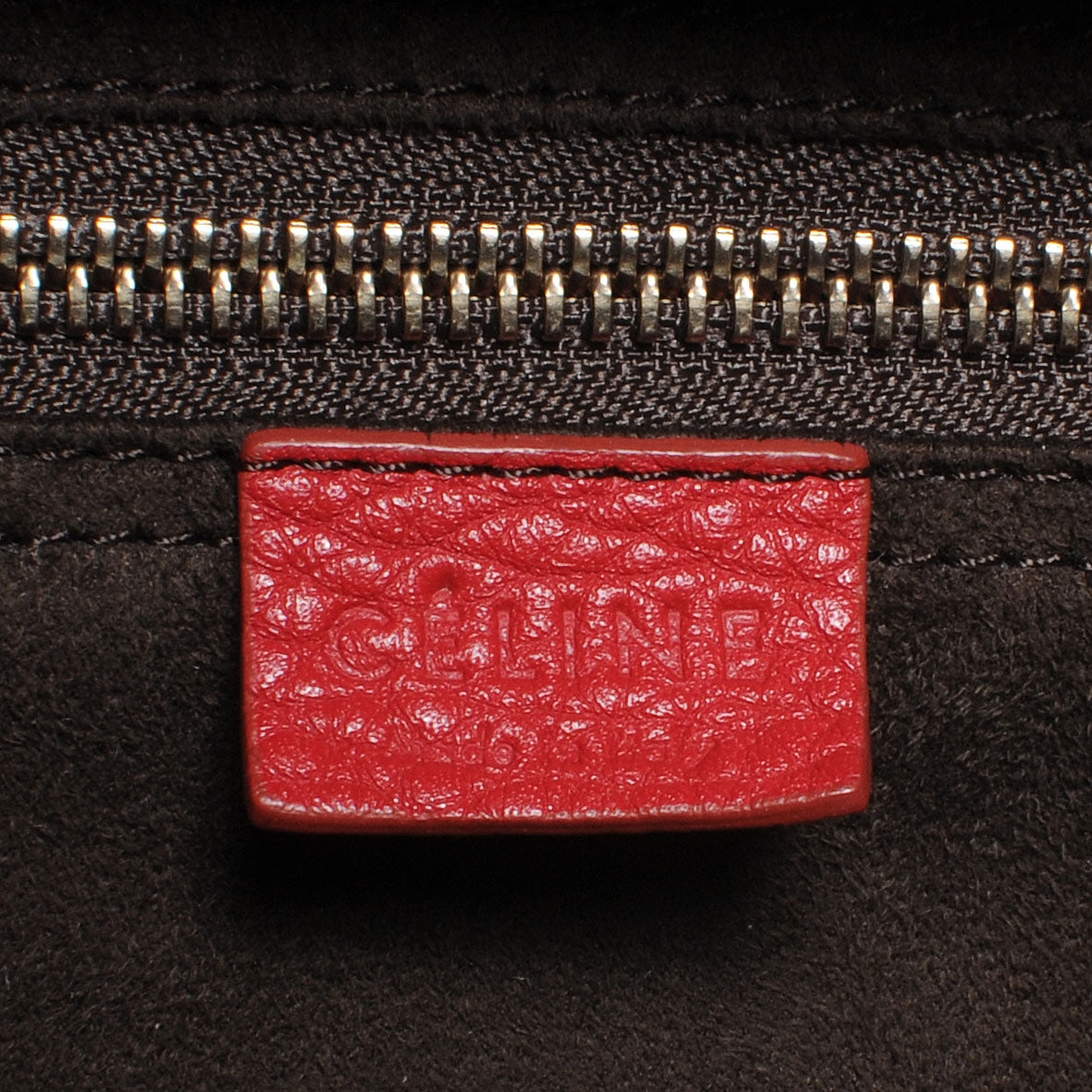Celine Drummed Calfskin Mini Luggage Bag Red 7 of 9