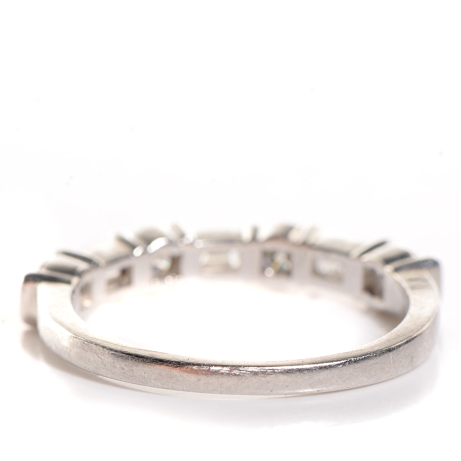Tiffany Platinum Diamond Round and Baguette Band Ring 5 5 of 6