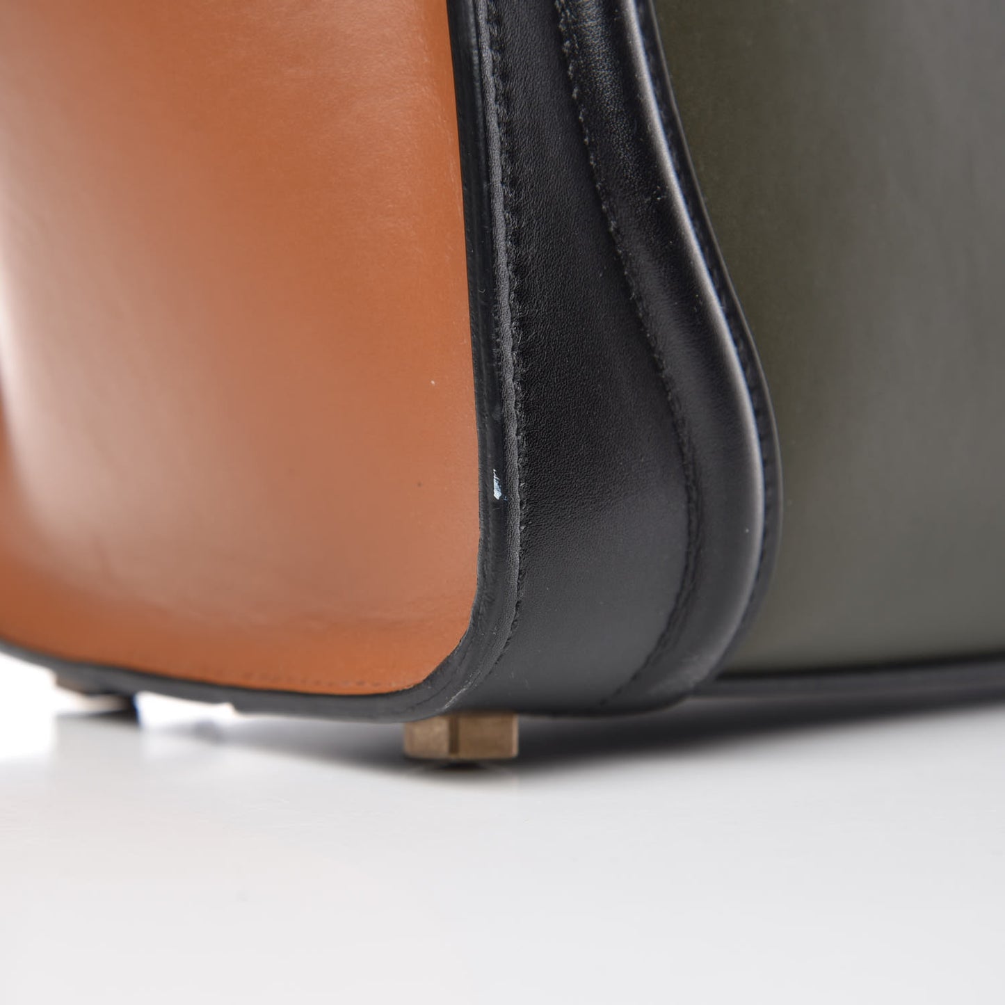 Smooth Calfskin Micro Tri-Color Luggage Khaki