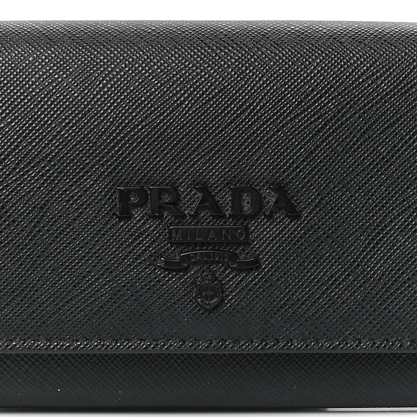 Saffiano Metal Continental Flap Wallet Black
