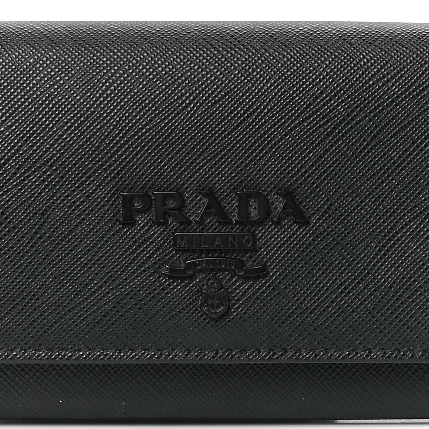 Prada Saffiano Metal Continental Flap Wallet Black 10 of 14