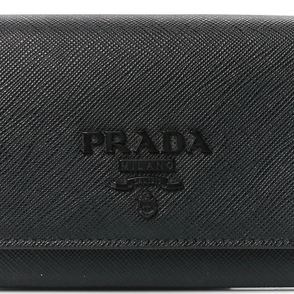Prada Saffiano Metal Continental Flap Wallet Black 10 of 14
