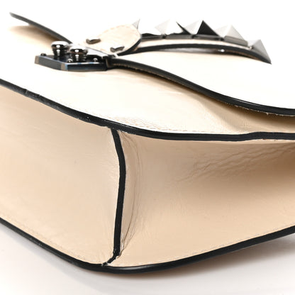 Valentino Garavani Craquele Calfskin Medium Glam Lock Rockstud Flap Light Ivory 8 of 8