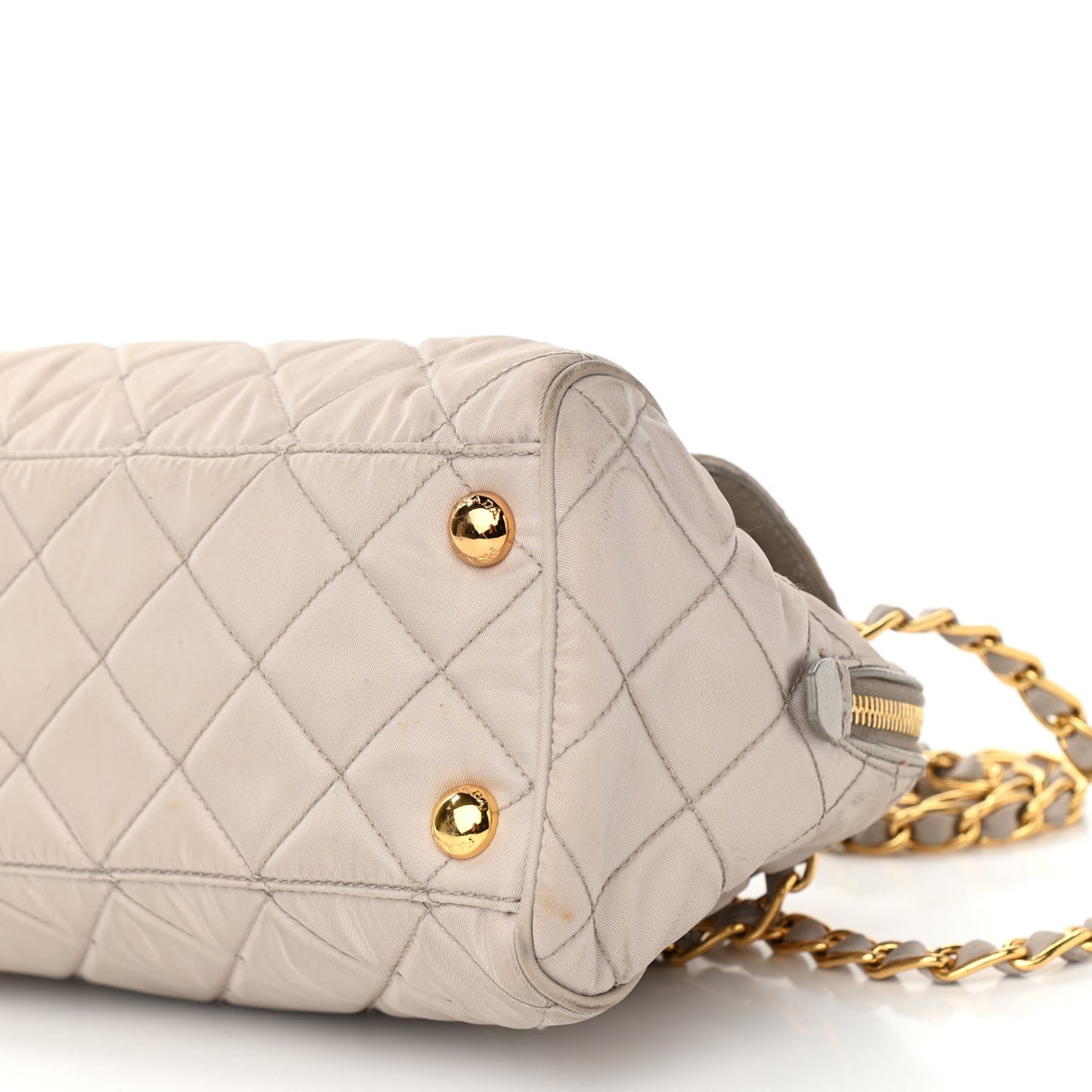 Nylon Tessuto Impuntu Quilted Flap Pomice