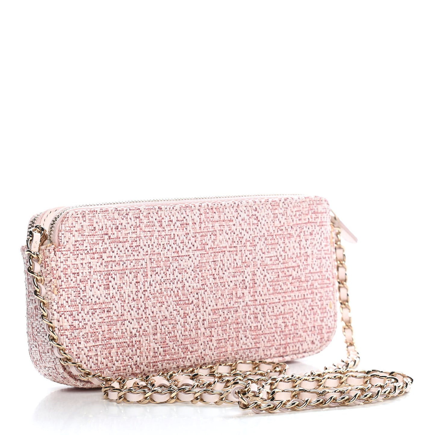 Canvas Small Deauville Clutch With Chain Pink