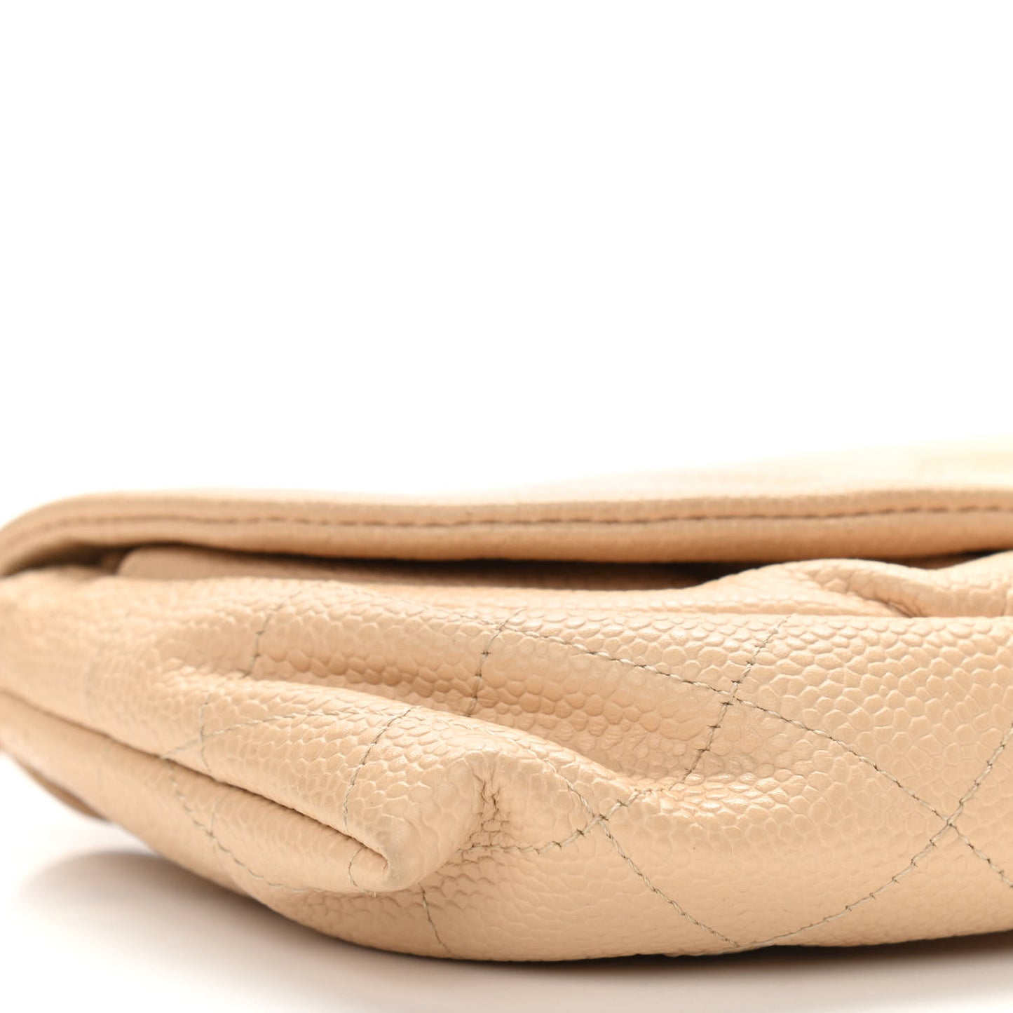 Caviar Half Moon Wallet On Chain WOC Beige