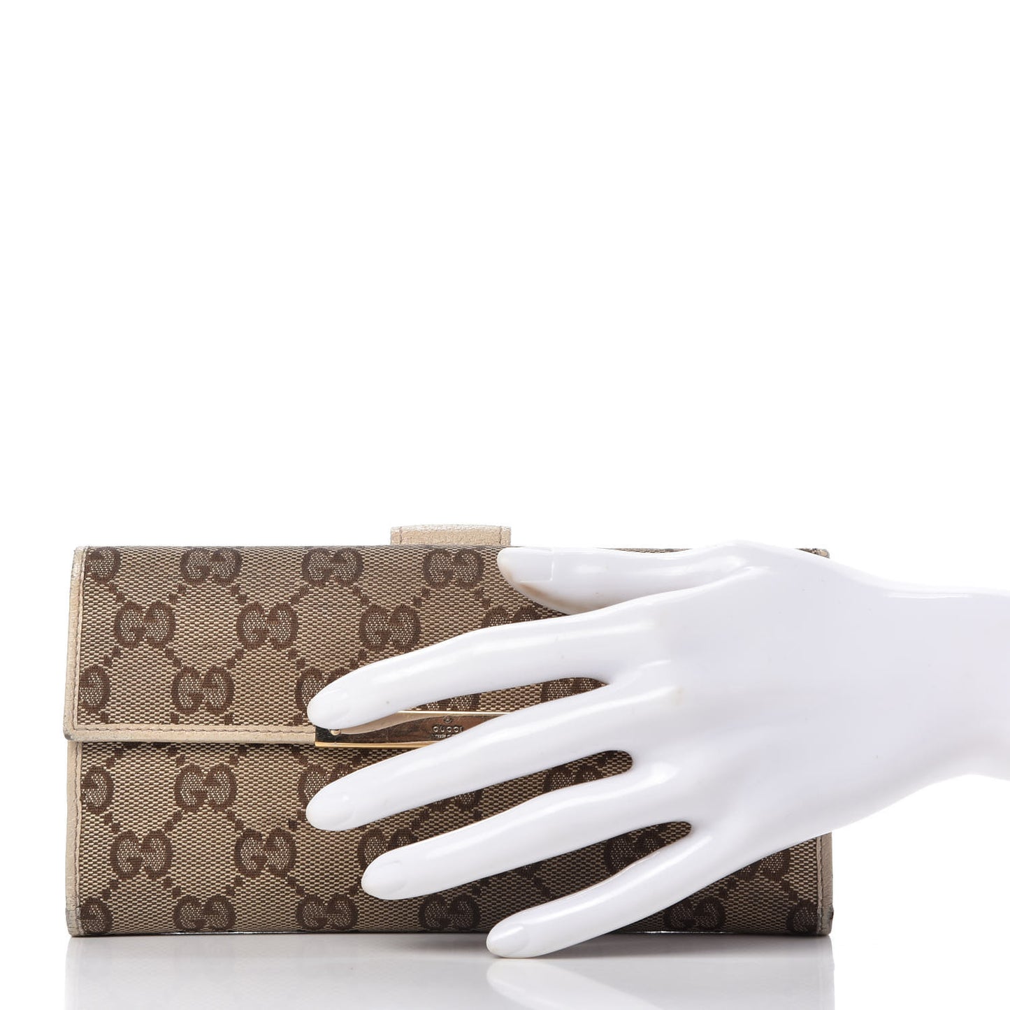 Monogram Metal Bar Continental Flap Wallet Off White