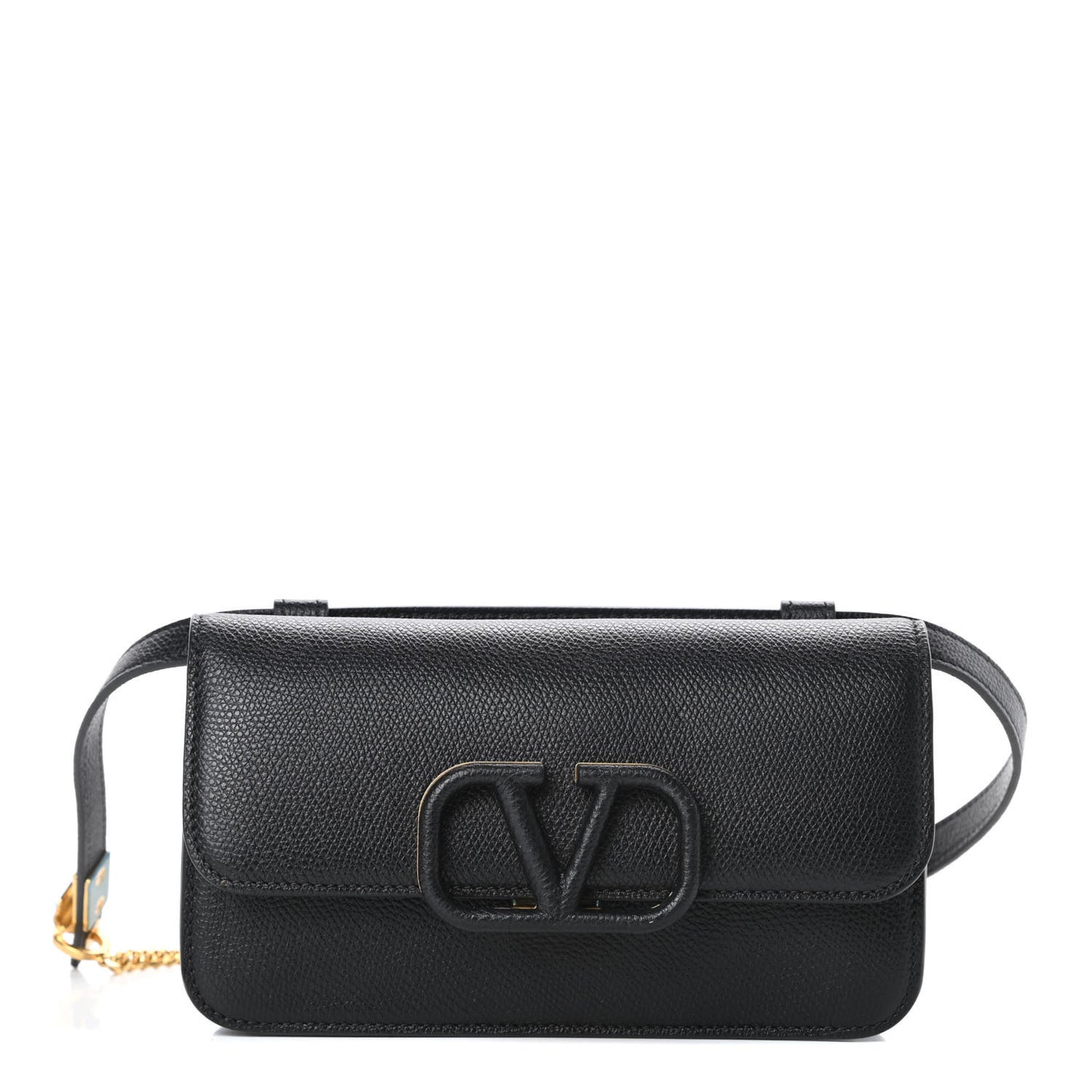 Grained Calfskin VSling Belt Bag Black