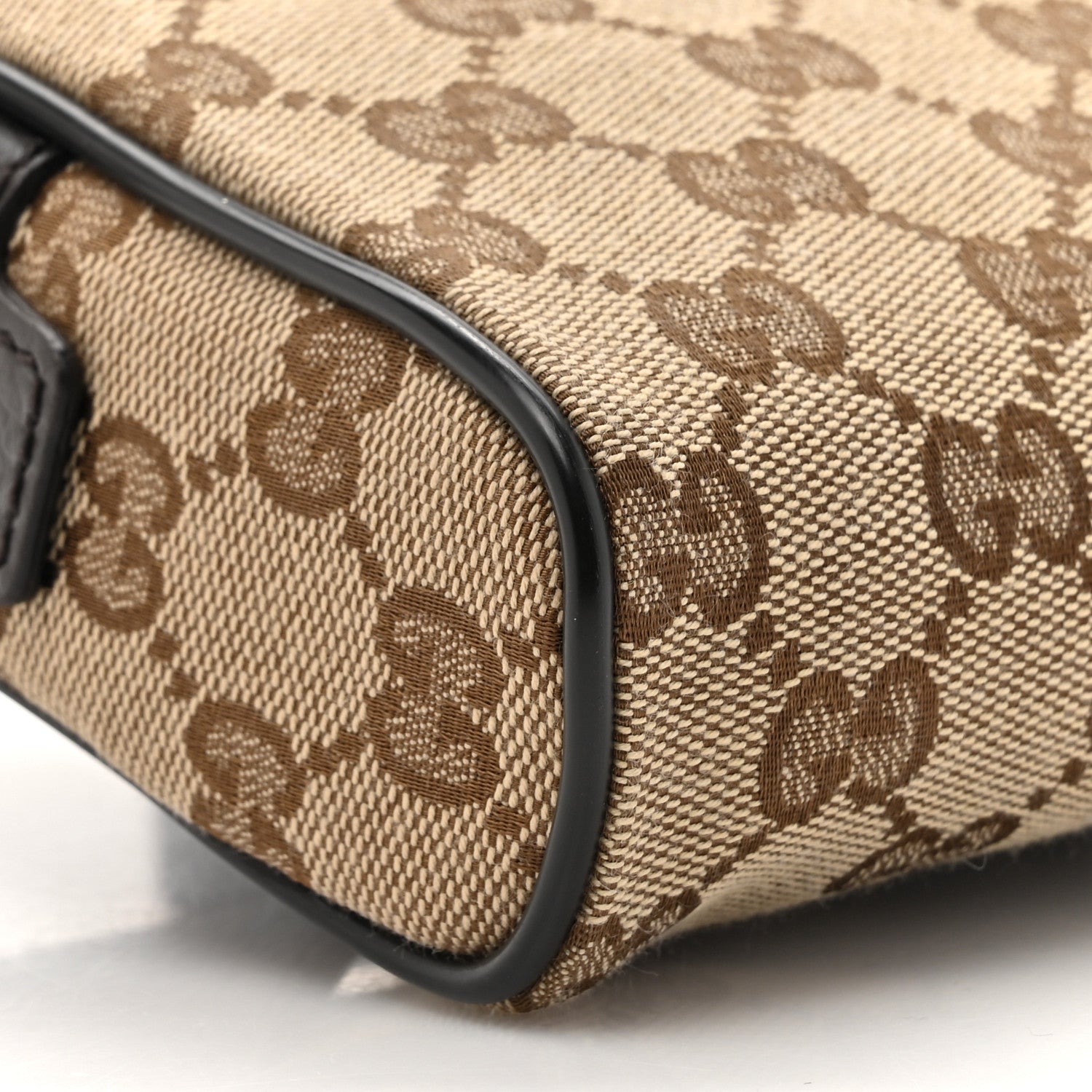 Gucci Monogram Dollar Calfskin Belt Bag Beige Ebony Testa di Moro Marrone Scuro 10 of 10