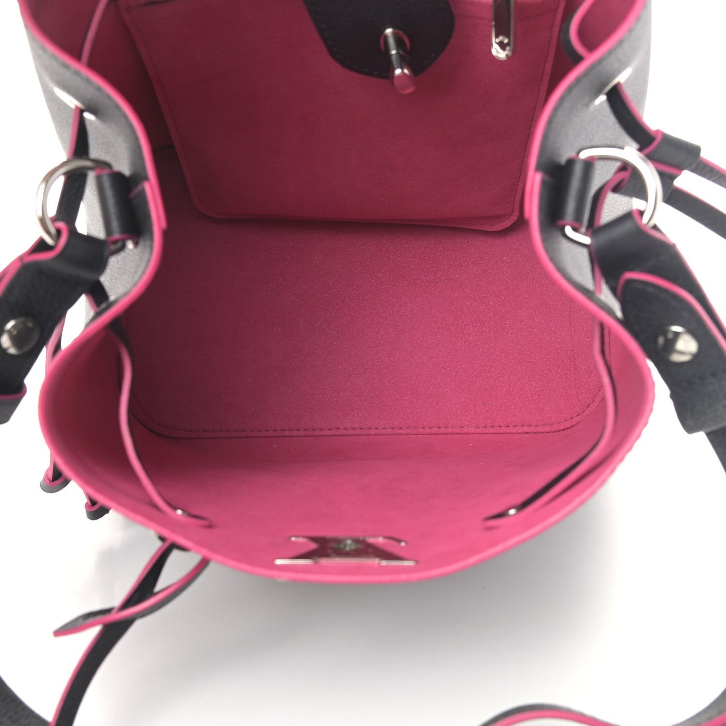 Calfskin Lockme Bucket Black