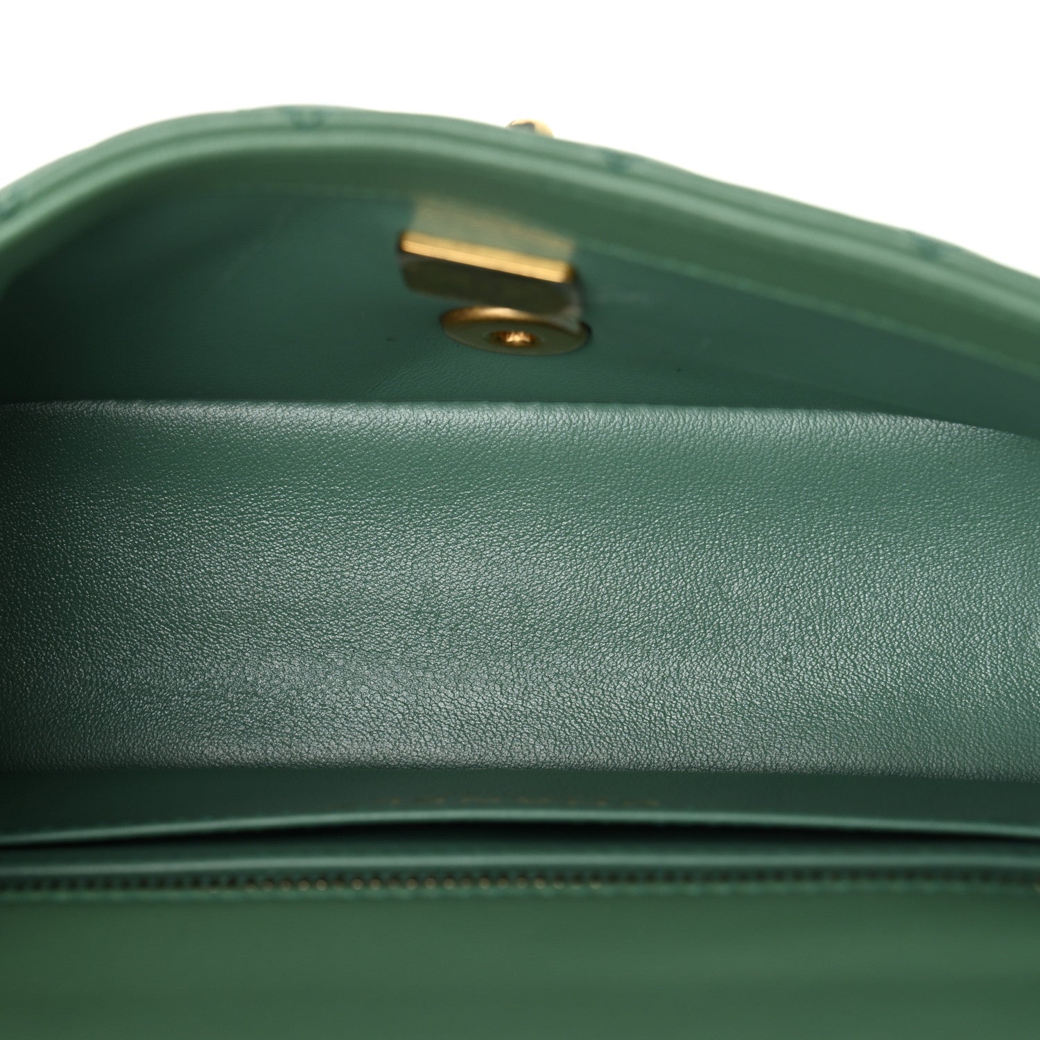 Chanel Lambskin Quilted Mini Rectangular Pearl Crush Flap Dark Green 5 of 11