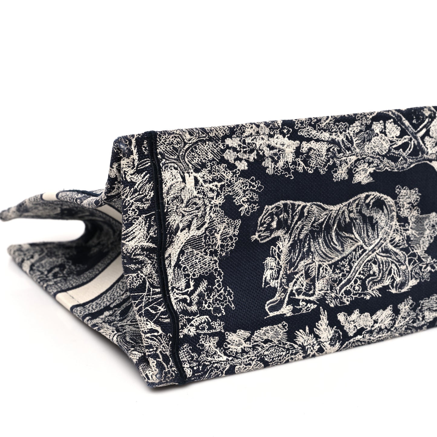 Canvas Embroidered Large Dioriviera Toile De Jouy Reverse Book Tote Blue