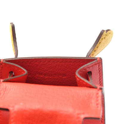 Hermes Tadelakt Chevre Mysore Kelly Quelle Idole Bag Charm Capucine Jaune De Naples Vert Vertigo Zanzibar 4 of 4
