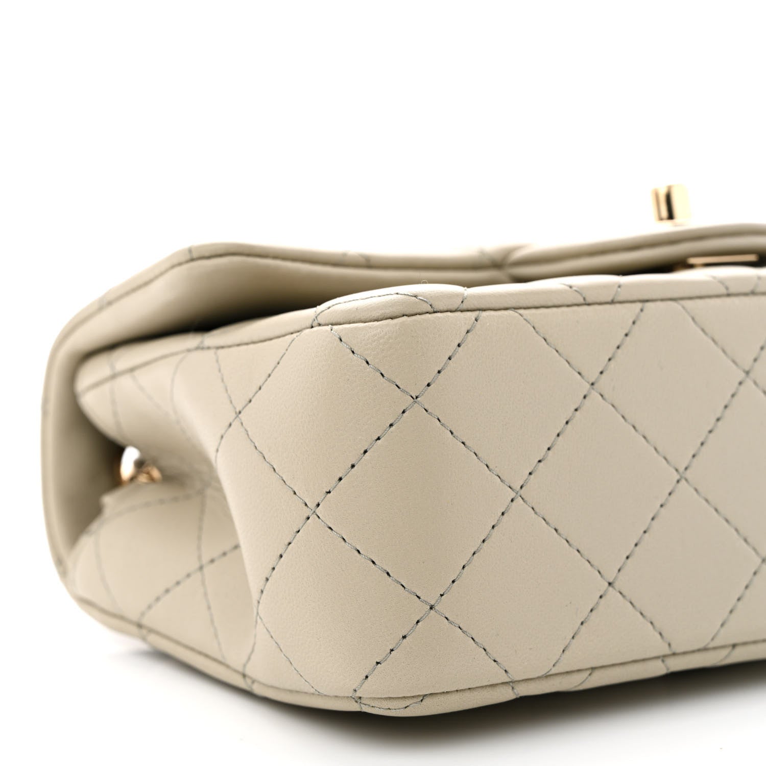 Chanel Lambskin Quilted Mini Rectangular Flap Grey 9 of 11