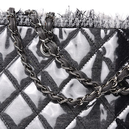 Chanel Vinyl Funny Tweed Patchwork Tote Grey 11 of 13