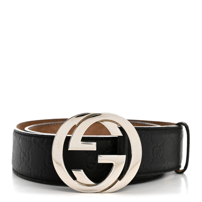 Gucci Guccissima Interlocking G Belt 85 34 Black 1 of 8