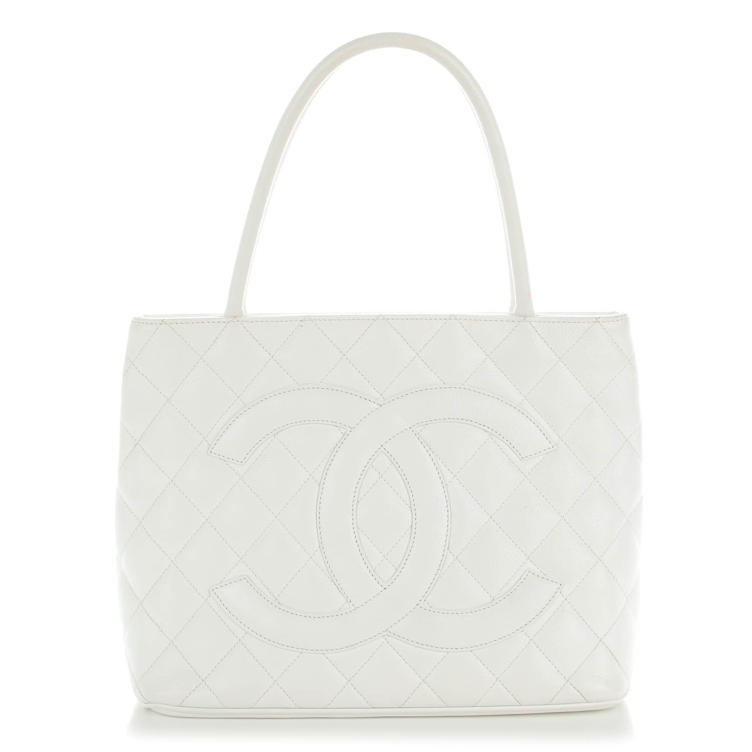 Chanel Caviar Quilted Medallion Tote White 1 of 7