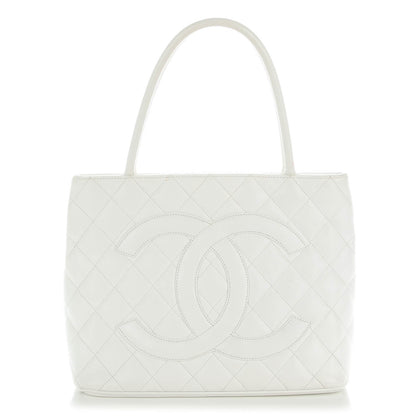 Chanel Caviar Quilted Medallion Tote White 1 of 7