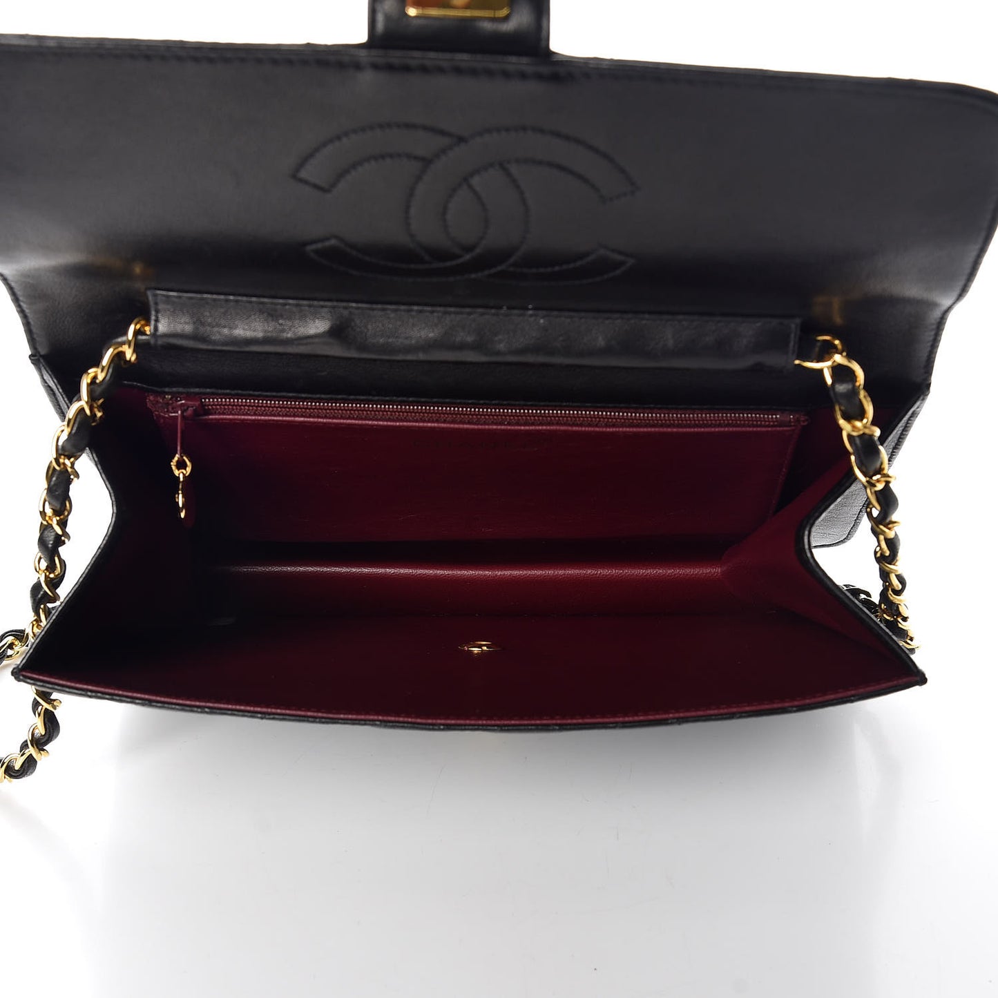 Lambskin Quilted Medium Single Flap Black
