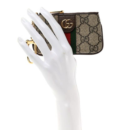 Gucci GG Supreme Monogram Web Ophidia Key Case Beige New Acero 2 of 7