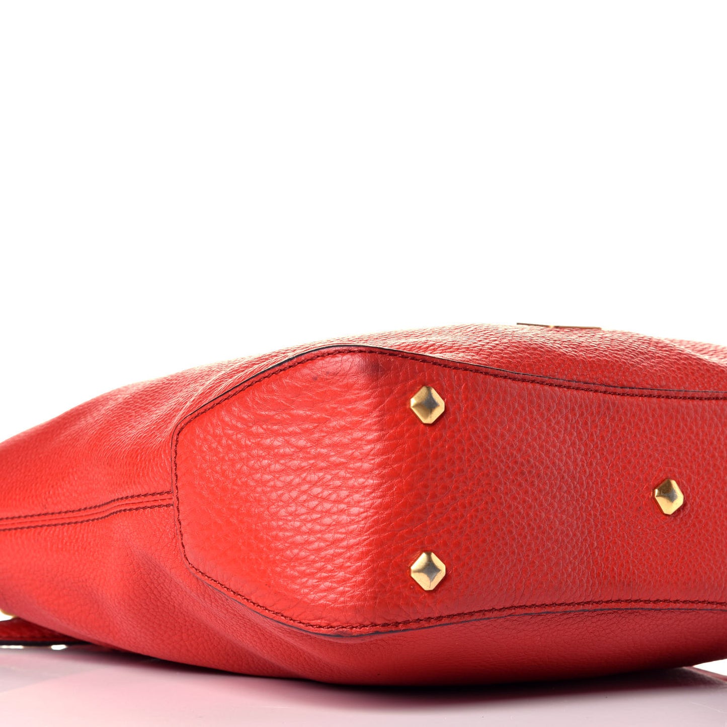 Grained Calfskin Hobo Red