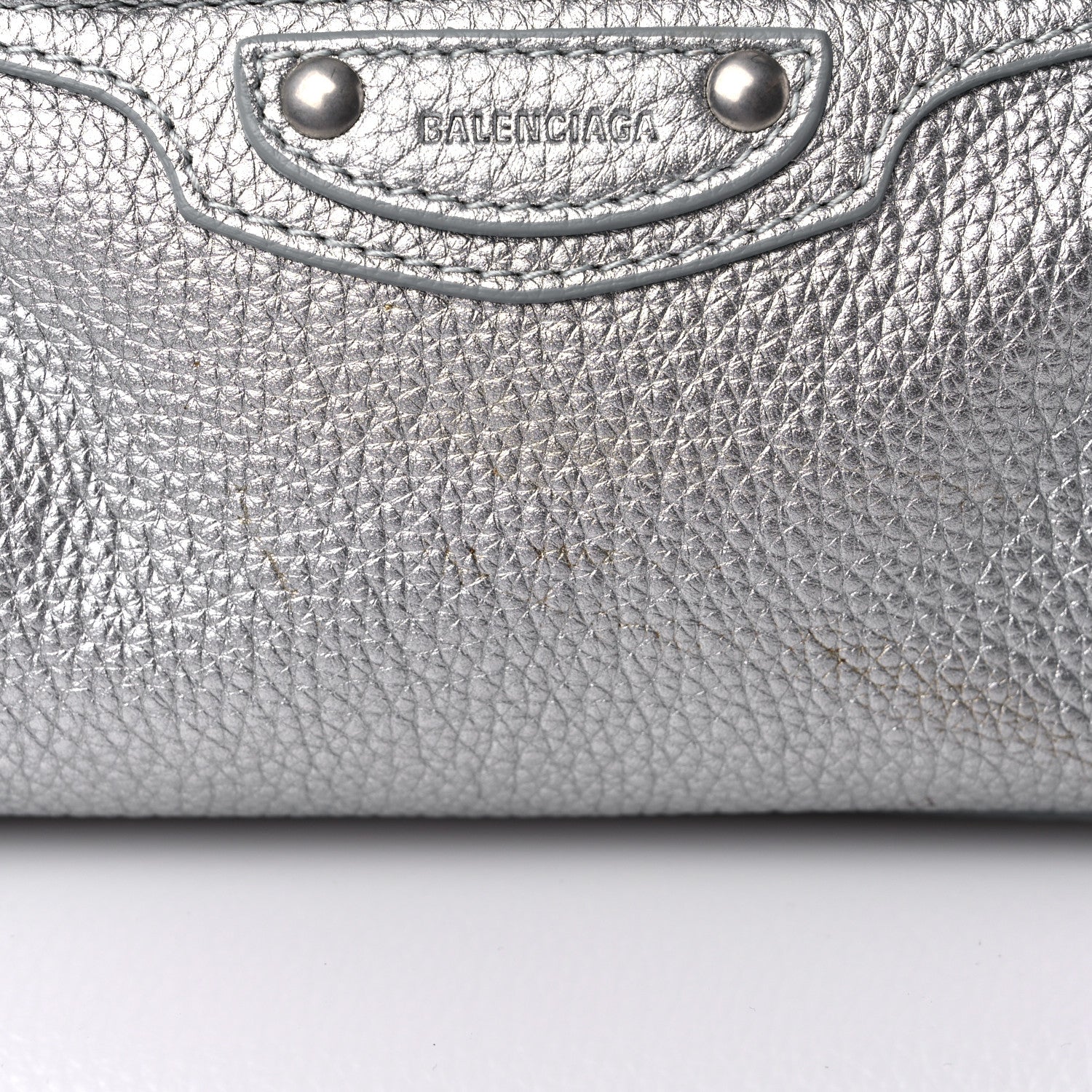 Balenciaga Metallic Grained Calfskin Neo Classic Silver Hardware Mini City Silver 9 of 10