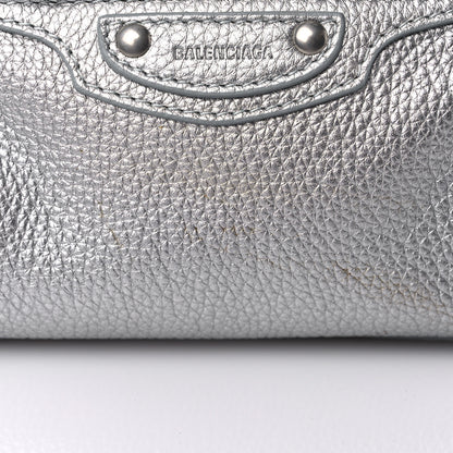 Balenciaga Metallic Grained Calfskin Neo Classic Silver Hardware Mini City Silver 9 of 10