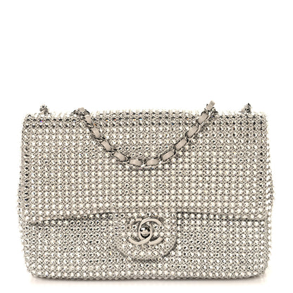 Chanel Crochet Strass Evening Flap Bag Silvery 1 of 9