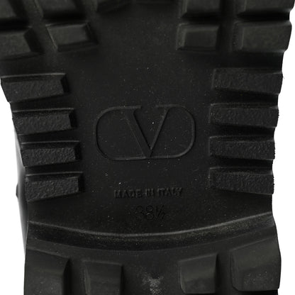 Valentino Garavani Calfskin Womens VLOGO 35mm Combat Boots 38.5 Black 7 of 9
