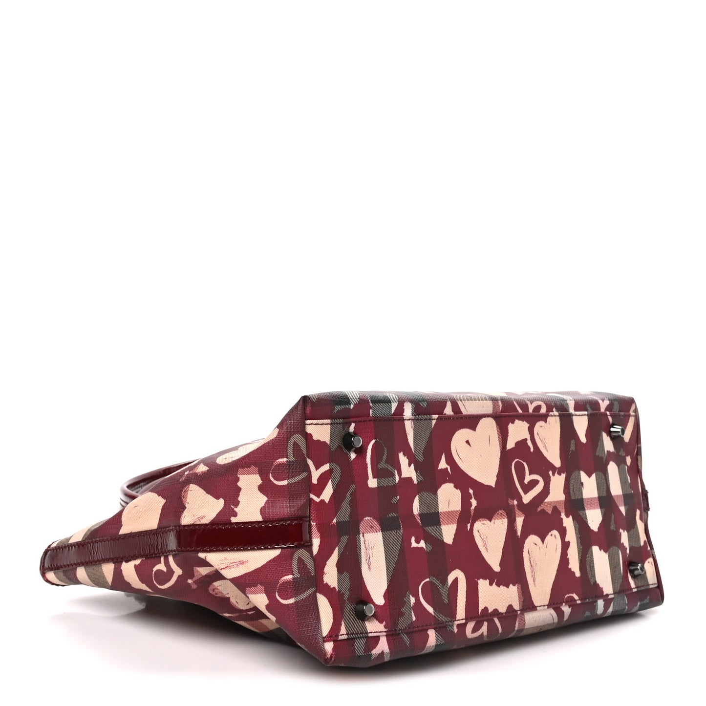 Nova Check Heart Print Tote Berry