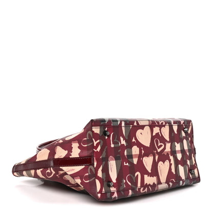 Burberry Nova Check Heart Print Tote Berry 4 of 11