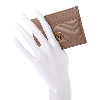Gucci Calfskin Matelasse GG Marmont Card Holder Porcelain Rose 2 of 5
