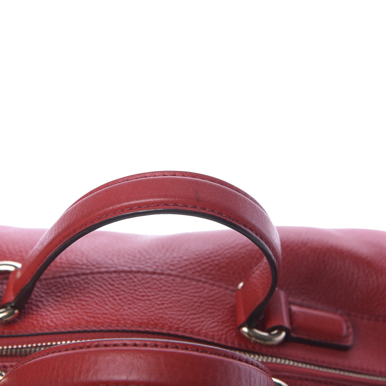 Gucci Pebbled Calfskin Medium Soho Boston Red 10 of 13