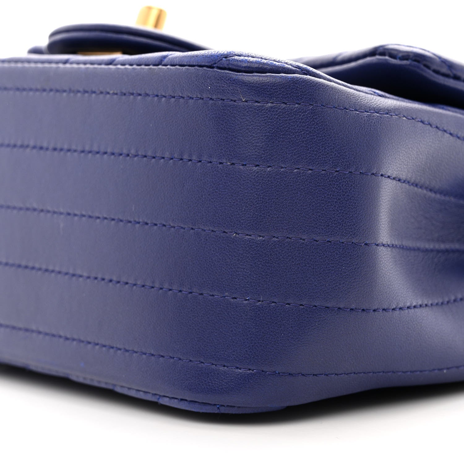 Chanel Lambskin Chevron Quilted Mini Square Flap Blue 10 of 11