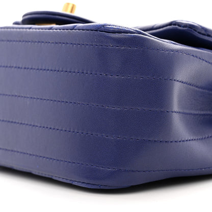Chanel Lambskin Chevron Quilted Mini Square Flap Blue 10 of 11