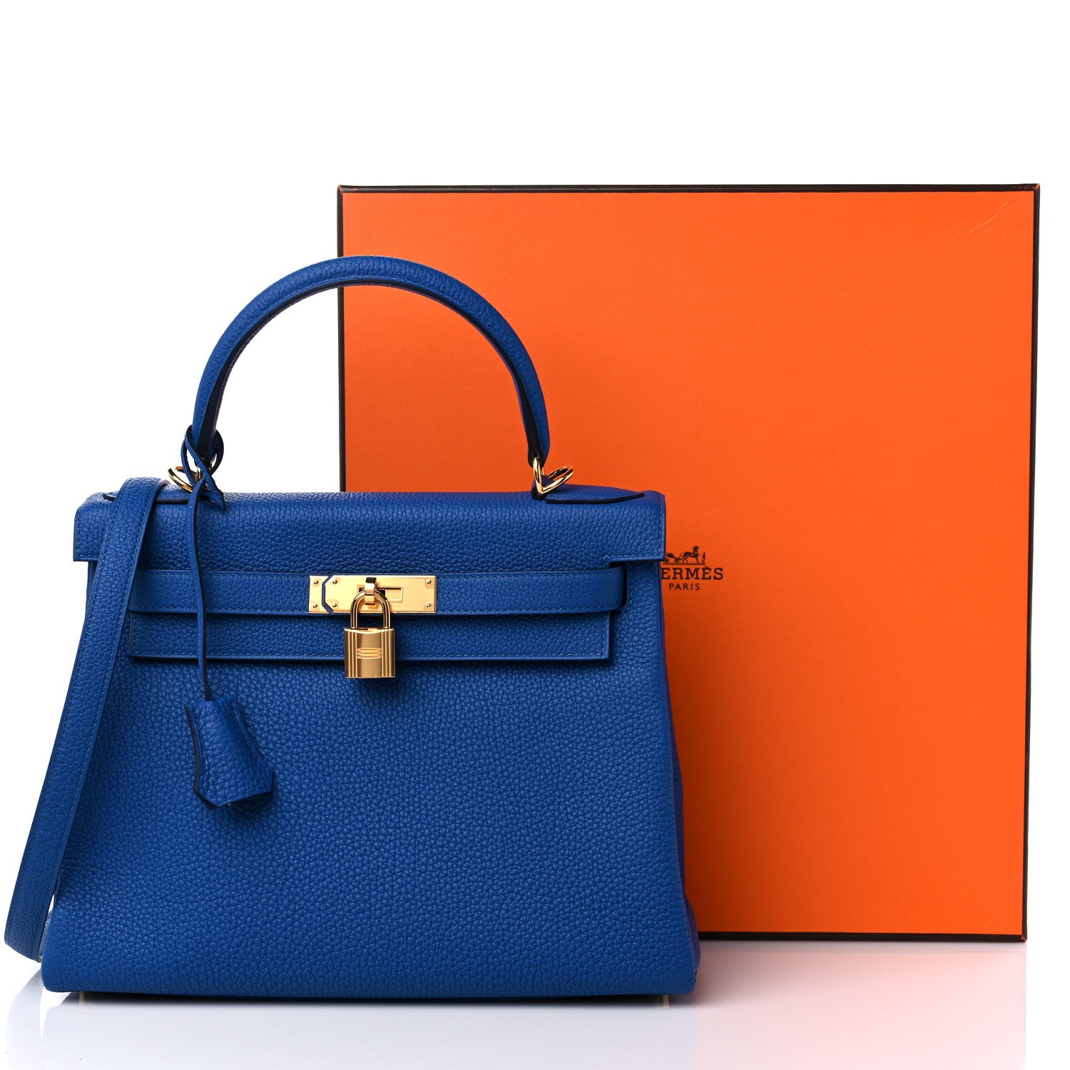 Hermes Togo Kelly Retourne 28 Bleu France 9 of 9