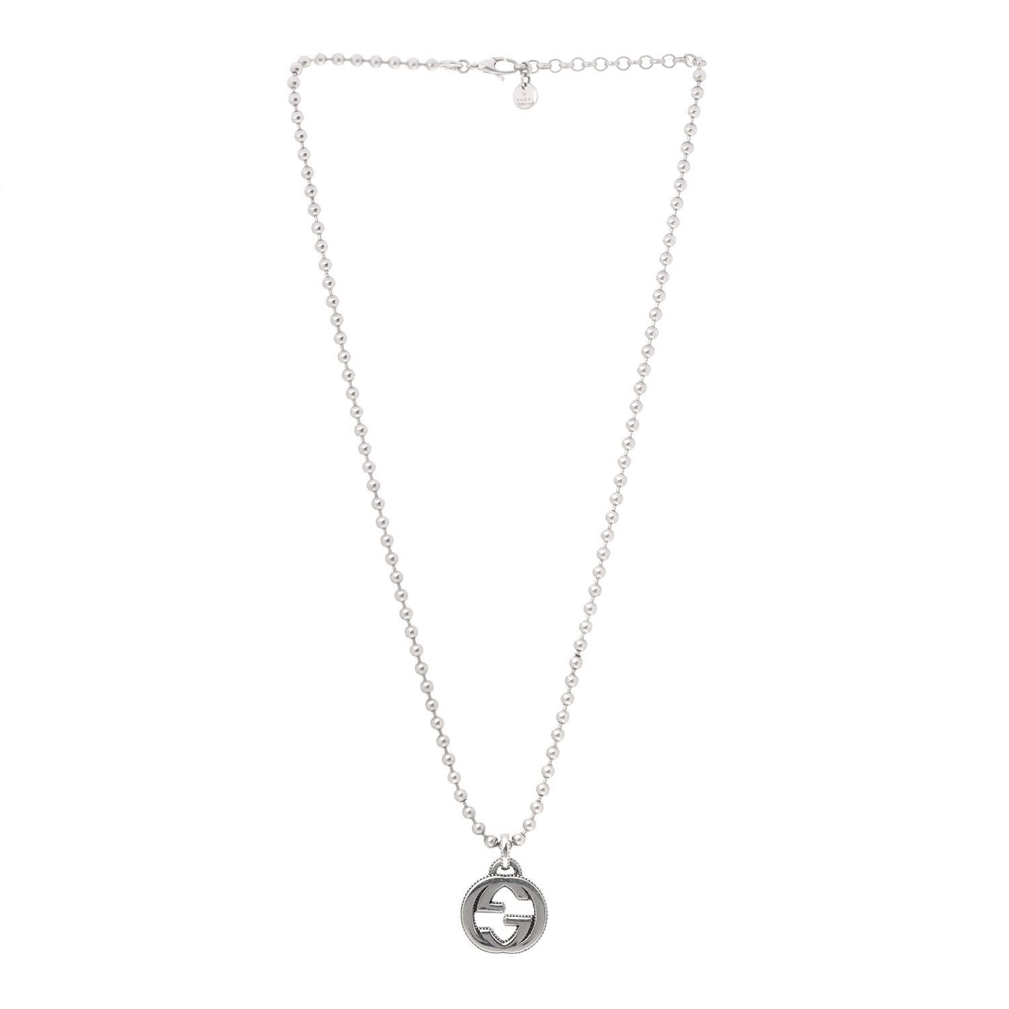 Sterling Silver Interlocking Circle GG Pendant Necklace