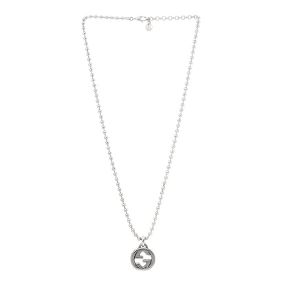 Gucci Sterling Silver Interlocking Circle GG Pendant Necklace 3 of 8